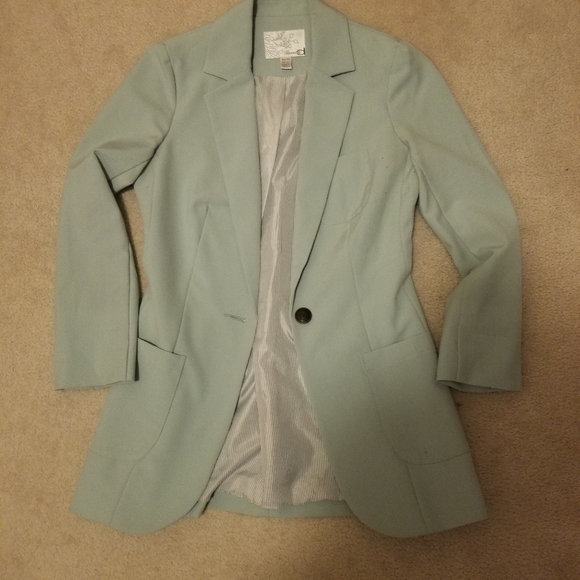 DYNAMITE Light teal blazer with striped lining - Picture 1 of 4